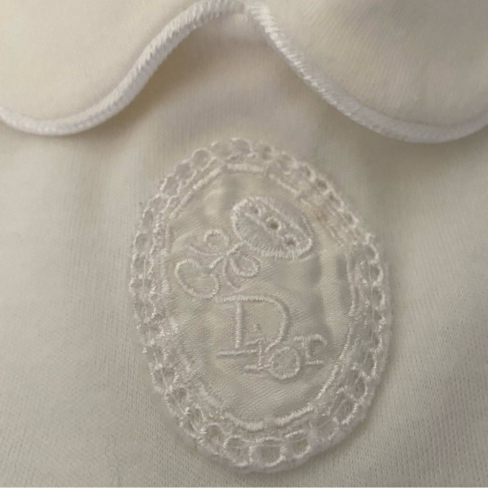 Baby Dior Elegant Footie With Embroidered All Over and Signature - Picture 10 of 10